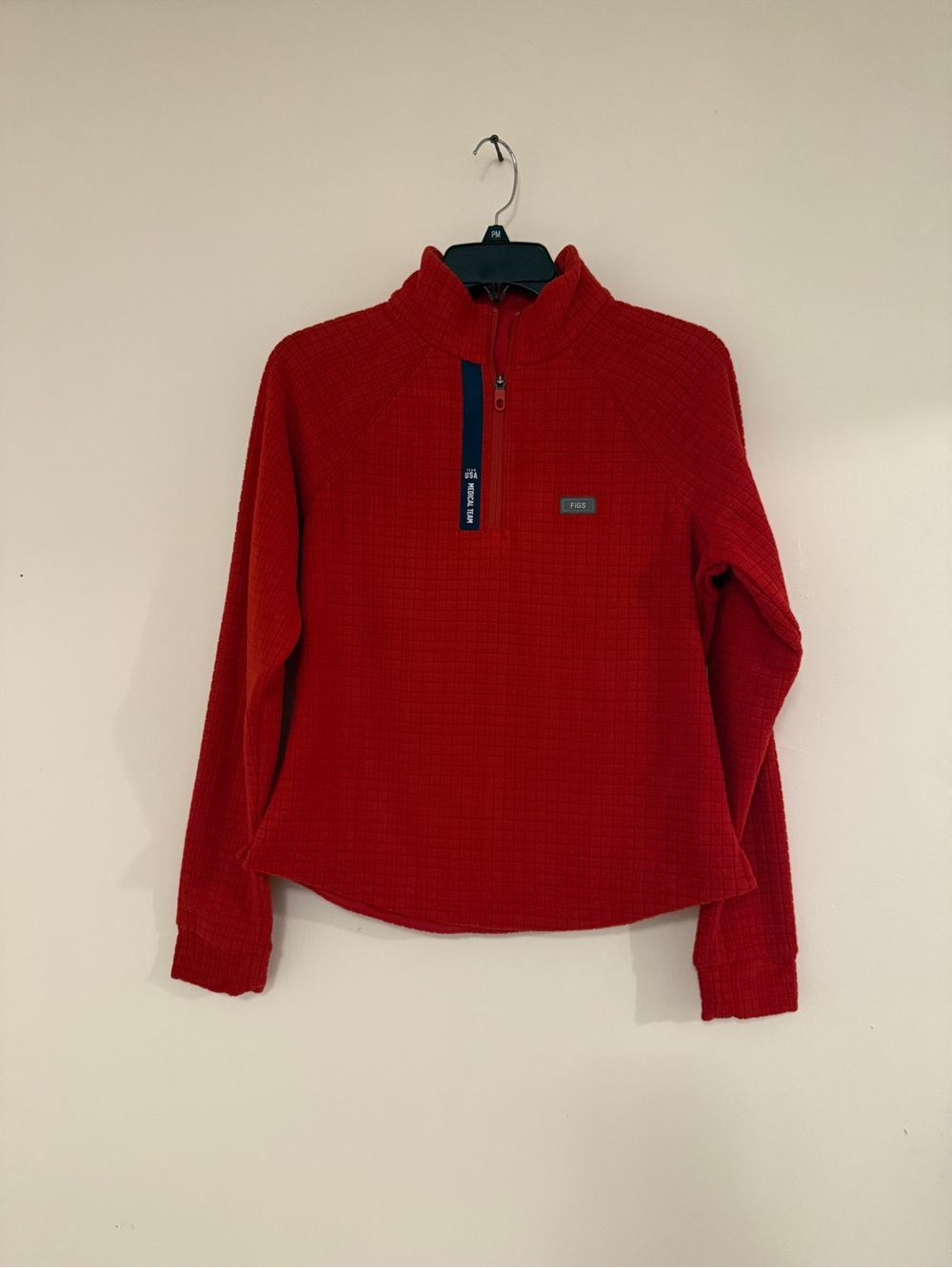 Figs Red Team USA Fleece Top